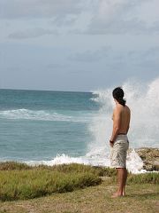 IMG_3349 On arrival Matt checks out the Caribbean sea.