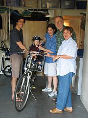 IMG_3278 Bike ride preparations. 
There's just one person that doesn't look to happy about it!