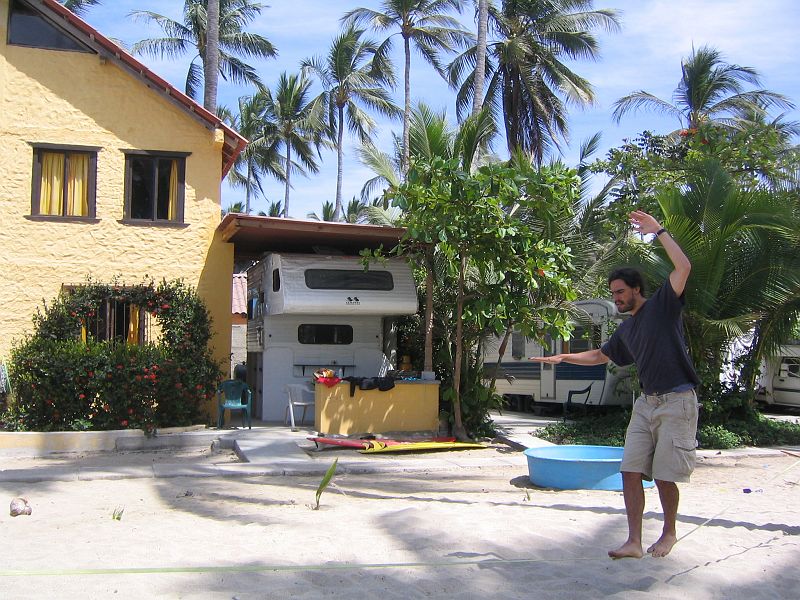 IMG_3775 Back in Sayulita we check into our new home, a RV cabin cemented into the ground with a primo location.