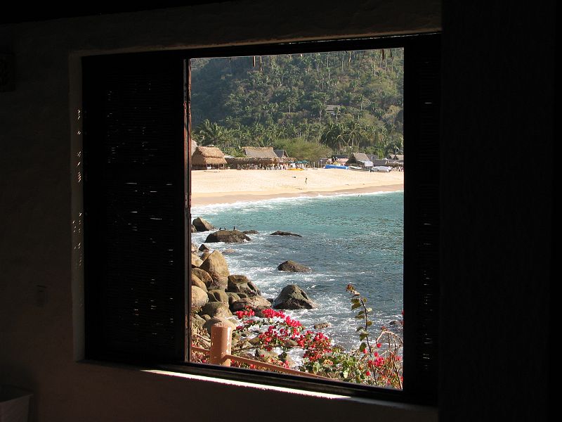 IMG_4141 After travelling down the coast by car then speed boat we arrive at our beautiful hotel in remote Yelapa.