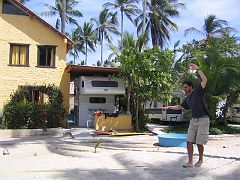 IMG_3775 Back in Sayulita we check into our new home, a RV cabin cemented into the ground with a primo location.
