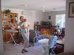 IMG_4283 After a short flight from Sydney up to the Gold Coast, I arrive at The Eddy's home. Rachael and baby Kai model her parents house!